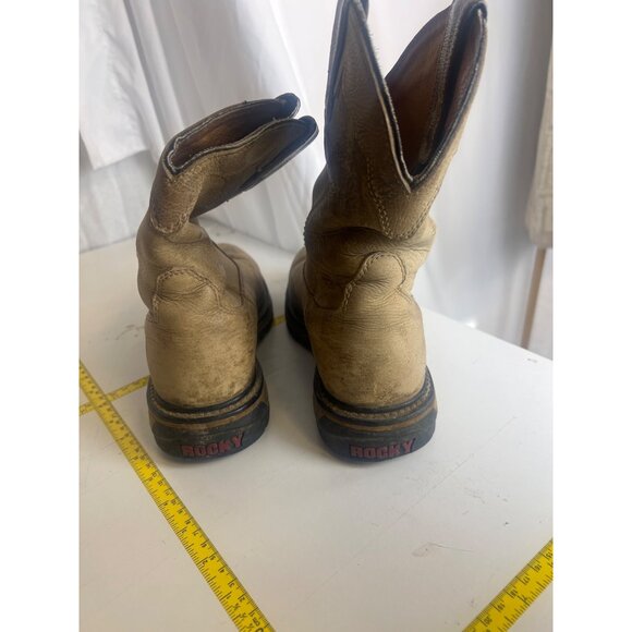 Rocky women’s 8MWM Western Style Leather Pull-On Work Boots Size 8.5 - Picture 2 of 4